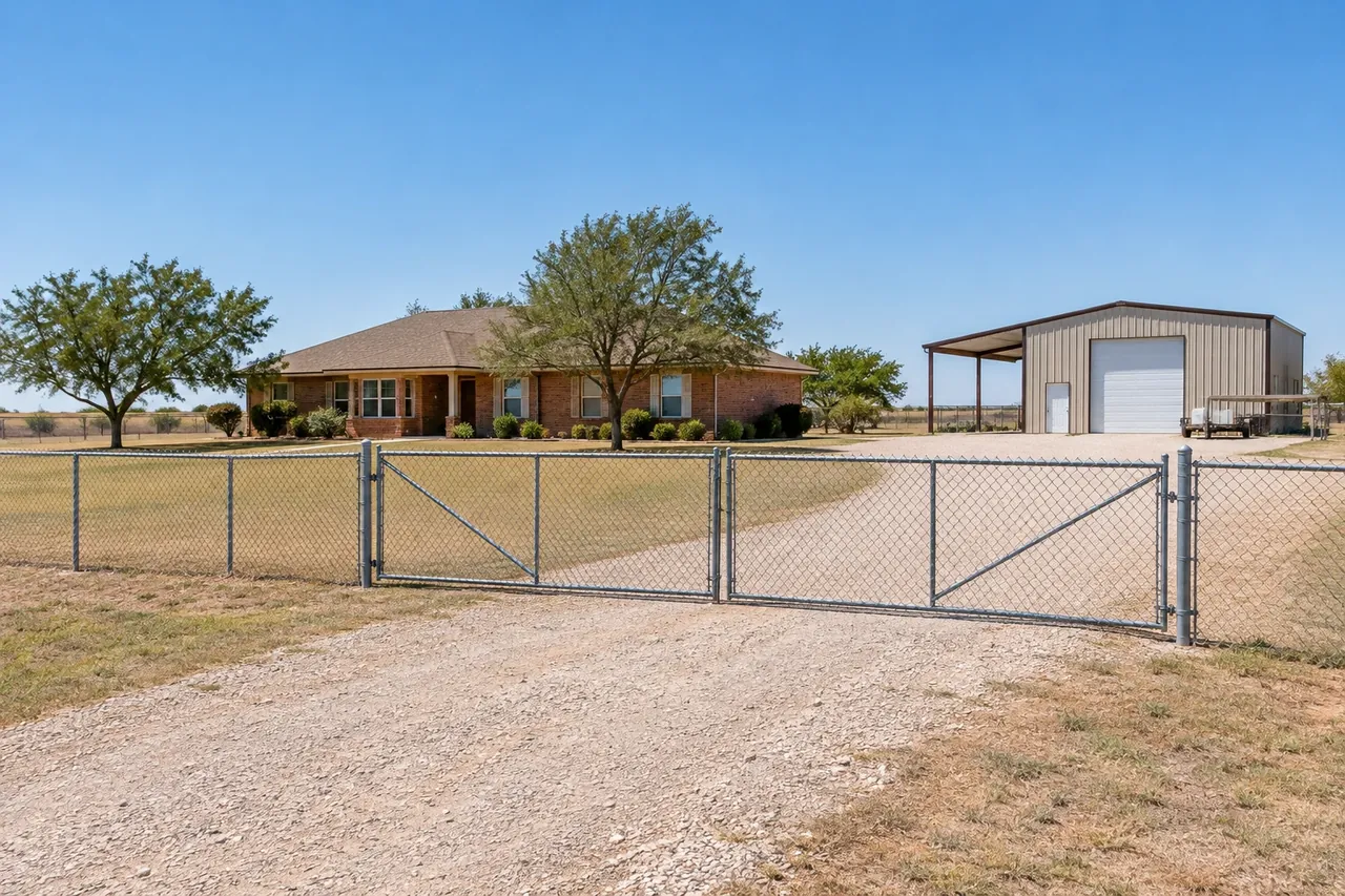 Fence on a residential lot in Idalou, Texas